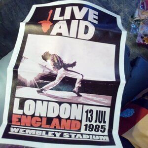 small 12 inch live aide poster with Freddie Mercury from Queen